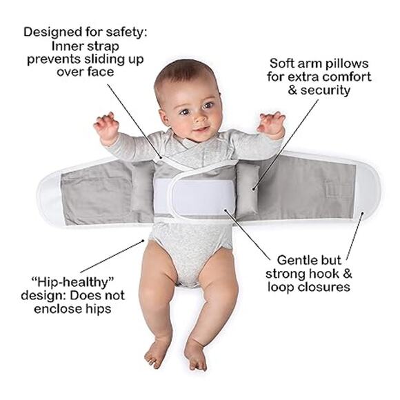 NWT Anna & Eve Swaddle Strap in Grey for Newborns & Infants, Size Small - Picture 4 of 4
